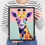 Graphic Giraffe Illustration Art Print, thumbnail 4 of 4