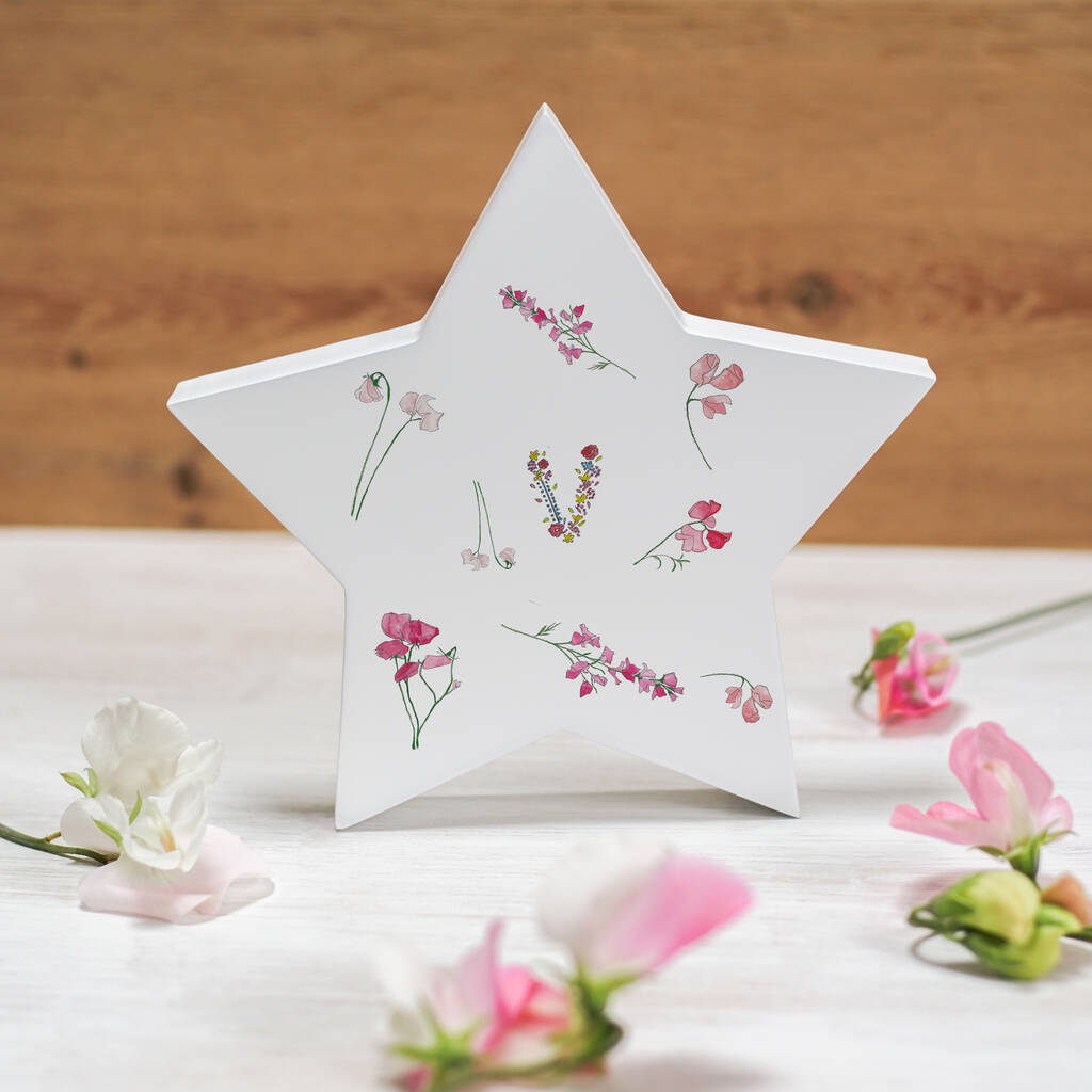 Personalised Birth Flower Wooden Decoration, 1 of 2