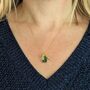 'The Trio' Emerald Gold Plated Necklace, thumbnail 5 of 11