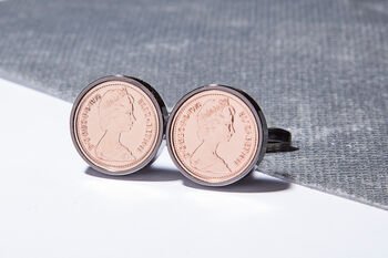 1976 50th Birthday Decimal Half Penny Coin Cufflinks, 4 of 5