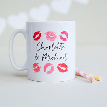 Personalised Valentines Day Mug With Lipstick Kisses, 3 of 4