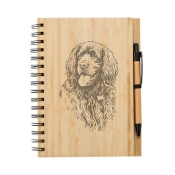 Personalised Sussex Spaniel Dog Engraved Notebook And Pen Set, 2 of 2