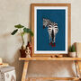 Custom Personalised Zebra Wearing Heels Art Print, thumbnail 10 of 12