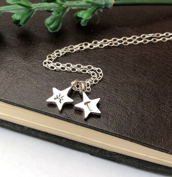 Silver Zodiac Sign And Initial Star Birthday Necklace, 2 of 10
