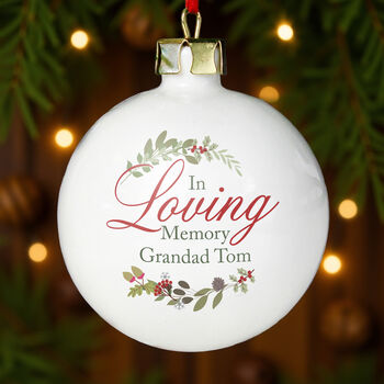 Personalised In Loving Memory Wreath Bauble, 2 of 3