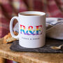 Rainbow Monogram Personalised Mug, thumbnail 4 of 5