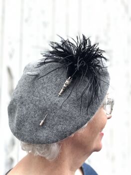 Grey Marl Beret With Optional Veil And Accessories, 5 of 9