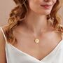 Birth Flower Disc Necklace In 18 Carat Gold Vermeil, thumbnail 4 of 12