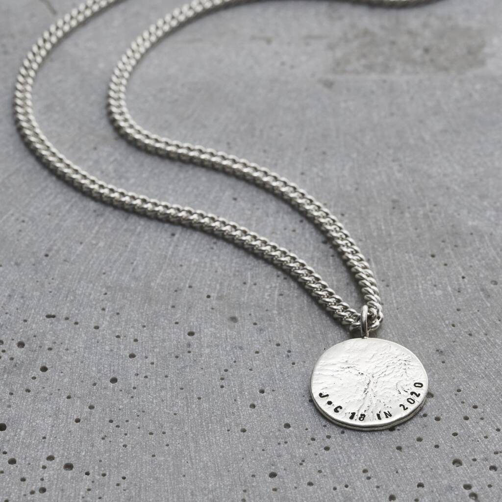 Personalised Men’s Molten Disc Necklace, 1 of 8