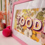 'Toodle Pip' Screen Print On Vintage Wallpaper, thumbnail 3 of 4