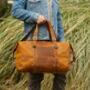 Genuine Leather Weekend Bag With Leather Straps Detail, thumbnail 2 of 11
