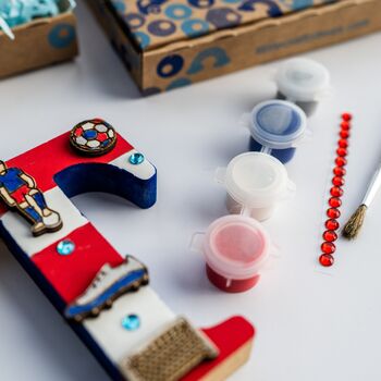 Personalised Paint Your Own Football Wooden Letter, 7 of 7