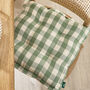 Set Of Two Green Gingham Seat Pads With Buttons, thumbnail 4 of 6