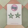 Shimmering Shore Large Starfish Glitter Resin Earrings, thumbnail 1 of 8