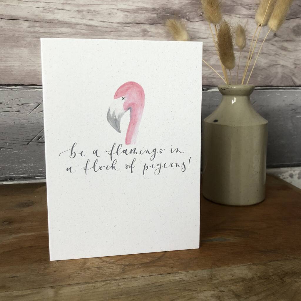 Be A Flamingo Greeting Card