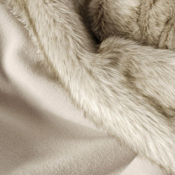 Faux Fur Blanket In Oatmeal, 4 of 5