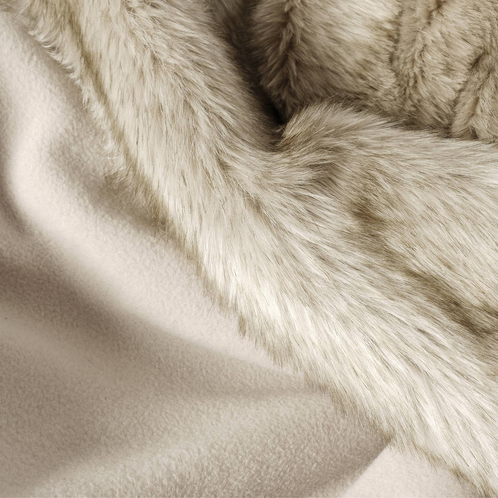 Faux Fur Blanket In Oatmeal By Charley Chau