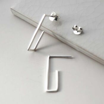 Sterling Silver Staple Studs, 3 of 6