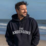 Personalised Varsity Banner Hoodie – Custom Family Name, thumbnail 1 of 12
