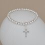 925 Silver Communion Cross Necklace And Bracelet Set, thumbnail 2 of 4