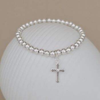 925 Silver Communion Cross Necklace And Bracelet Set, 2 of 4