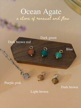 Aurora Rhombus Ocean Agate Necklace, 4 of 12