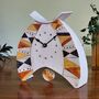 Large Mantel Clock In Shades Of Yellow Triangle Motif, thumbnail 2 of 9