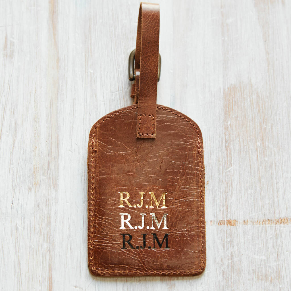 Personalised Leather Luggage Tag By Paper High 