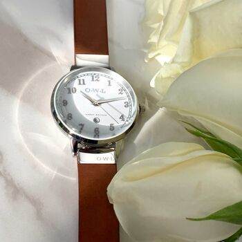 Ladies Personalised Leather Strap Watch Free Engraving, 4 of 12