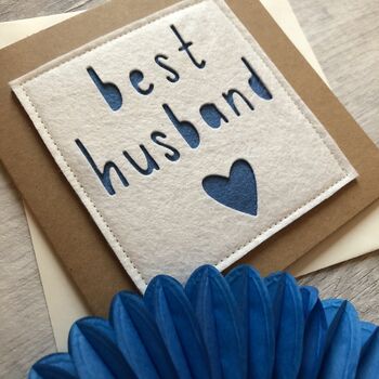 Best Husband Felt Anniversary/Birthday Card, 3 of 3