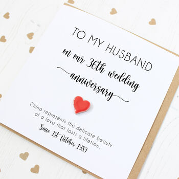Personalised China 36th Wedding Anniversary Card, 6 of 7