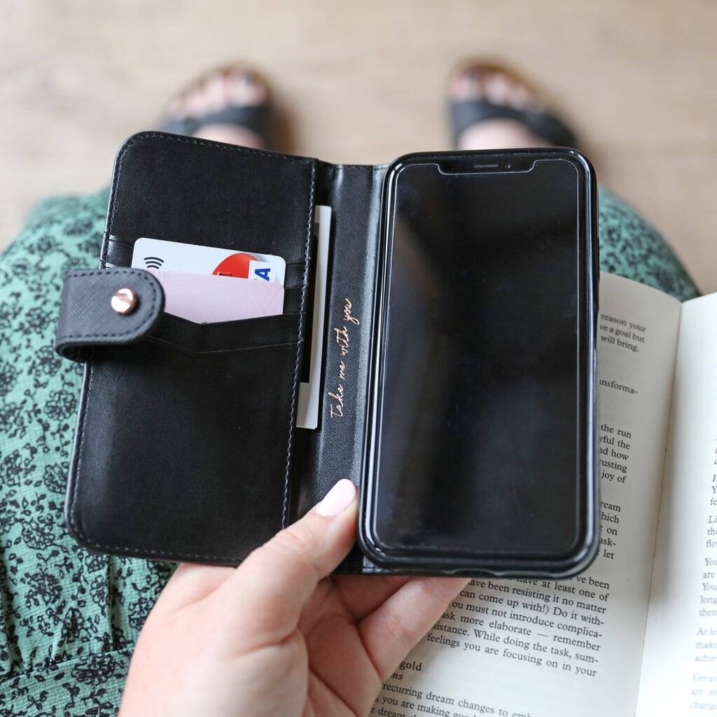 Black Vegan Leather iPhone Wallet Case | Lisa Angel Accessories Collection | Lisa Angel