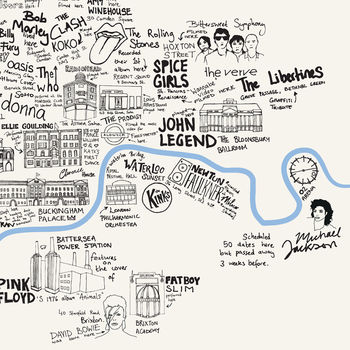 Hand Drawn Music Maps Of UK Cities, 8 of 8