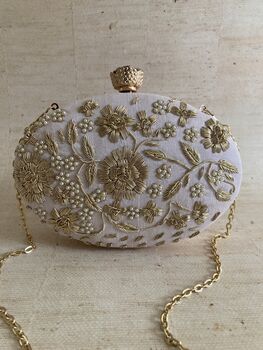 Light Pink Oval Handcrafted Clutch Bag, 4 of 10