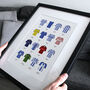 Brighton Classic Retro Football Kits Team Print, thumbnail 1 of 4