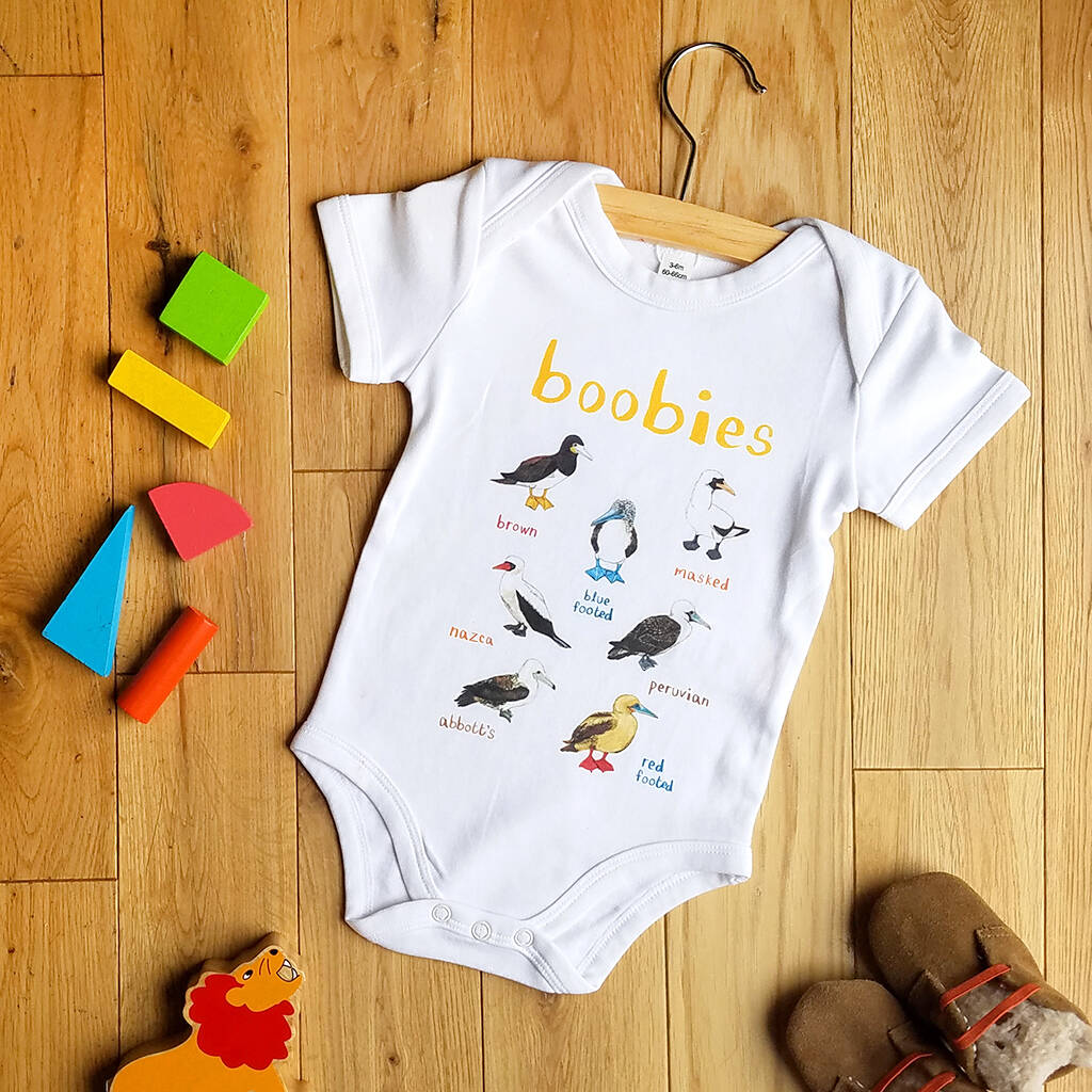 Boobies Organic Cotton Baby Vest By Sarah Edmonds Illustration Notonthehighstreet Com