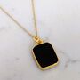 'The Rectangle' Black Onyx Gold Plated Necklace, thumbnail 6 of 9