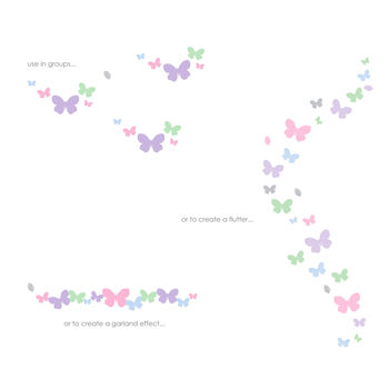 Childrens Butterfly Flutter Wall Stickers Set, 5 of 5