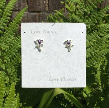 Lily Flower Stud Earrings, 2 of 3