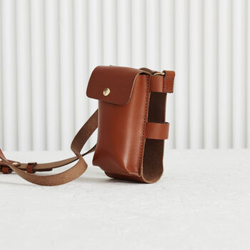 Personalised Leather Water Bottle And Phone Holder With Hot Stamped Name Or Initials, 11 of 11