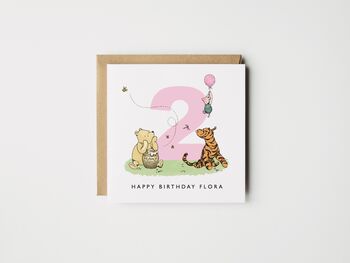 Personalised Winnie The Pooh Granddaughter 1st Birthday Card *Age + Colour Options, 2 of 6
