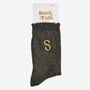 Women's Glitter Socks Black Gold Initial 'S', thumbnail 5 of 5