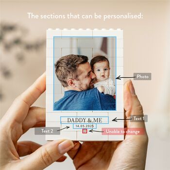 Personalised New Baby Memory Block For Daddy, 4 of 9