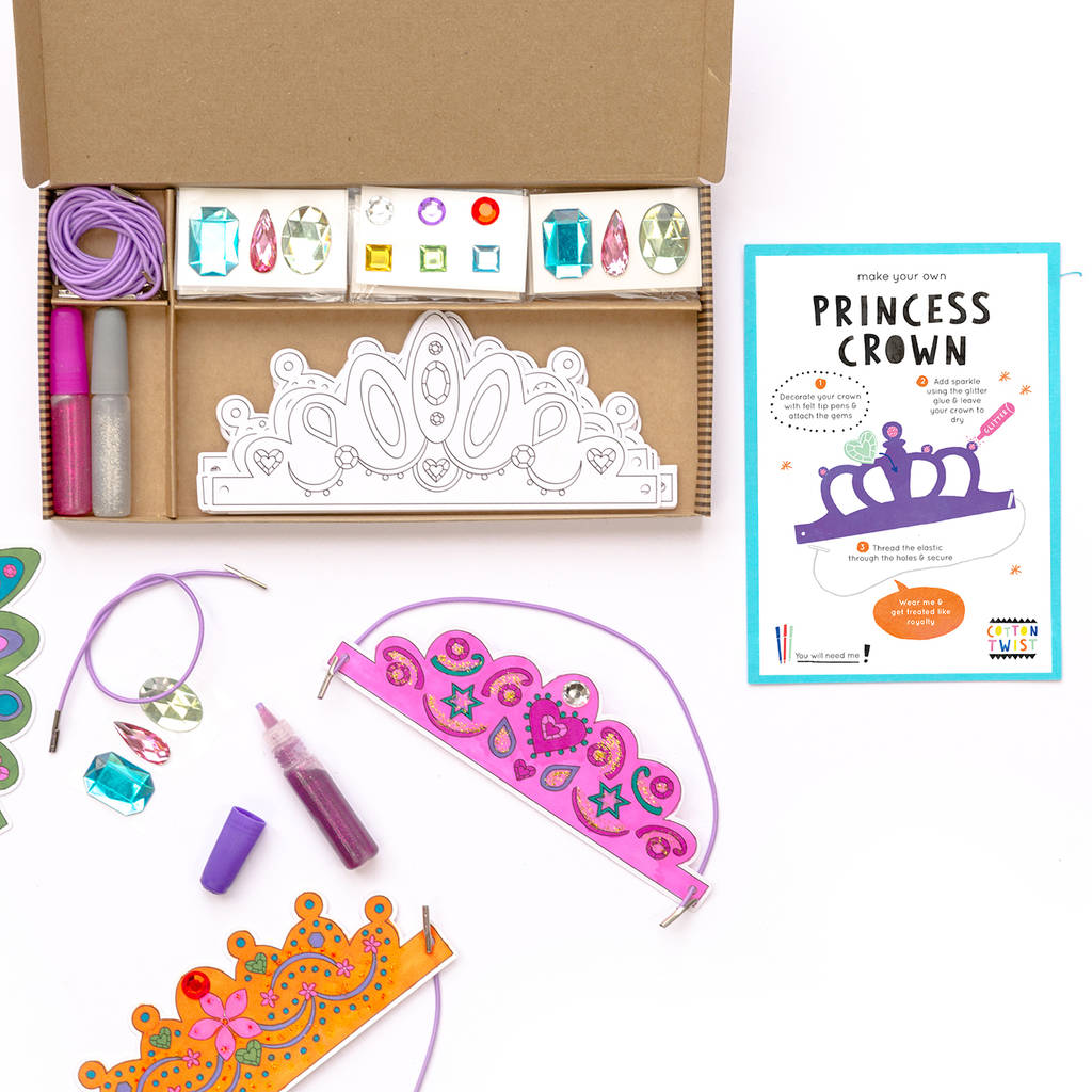 princess-crown-craft-party-kit-by-cotton-twist-notonthehighstreet