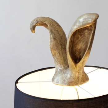Antique Gold Hare Lamp And Shade, 2 of 3