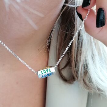 Personalised Love Is All Around Necklace, Rainbow, 3 of 9