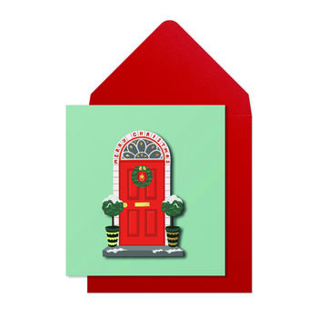 Christmas Red Dor Pack Of 10 Cards, 3 of 3