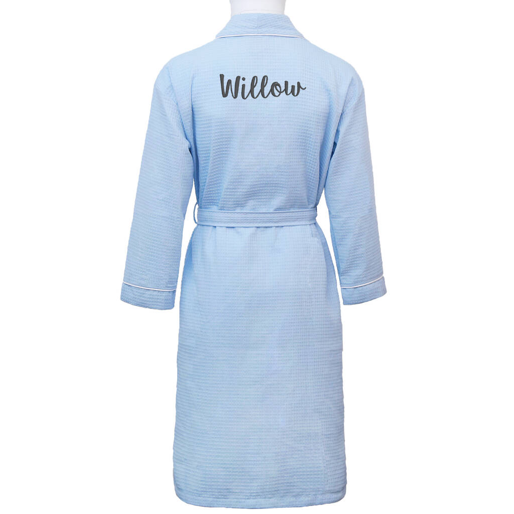 Personalised Shawl Collar Waffle Dressing Gown By Duncan Stewart