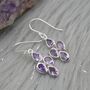 Amethyst Sterling Silver Earrings: February Birthstone, thumbnail 1 of 8