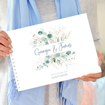 Eucalyptus Spray Wedding Guest Book, 10 of 11